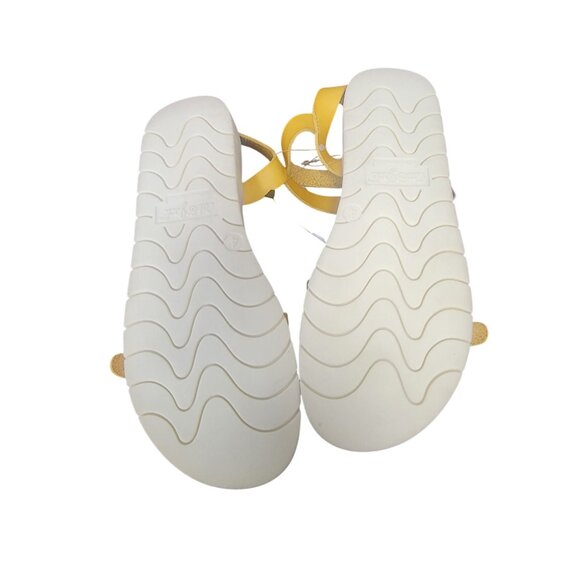 Cat & Jack Yellow Armine Footbed Sandals Size 4 With Adjustable Strap & Buckle - Picture 2 of 3